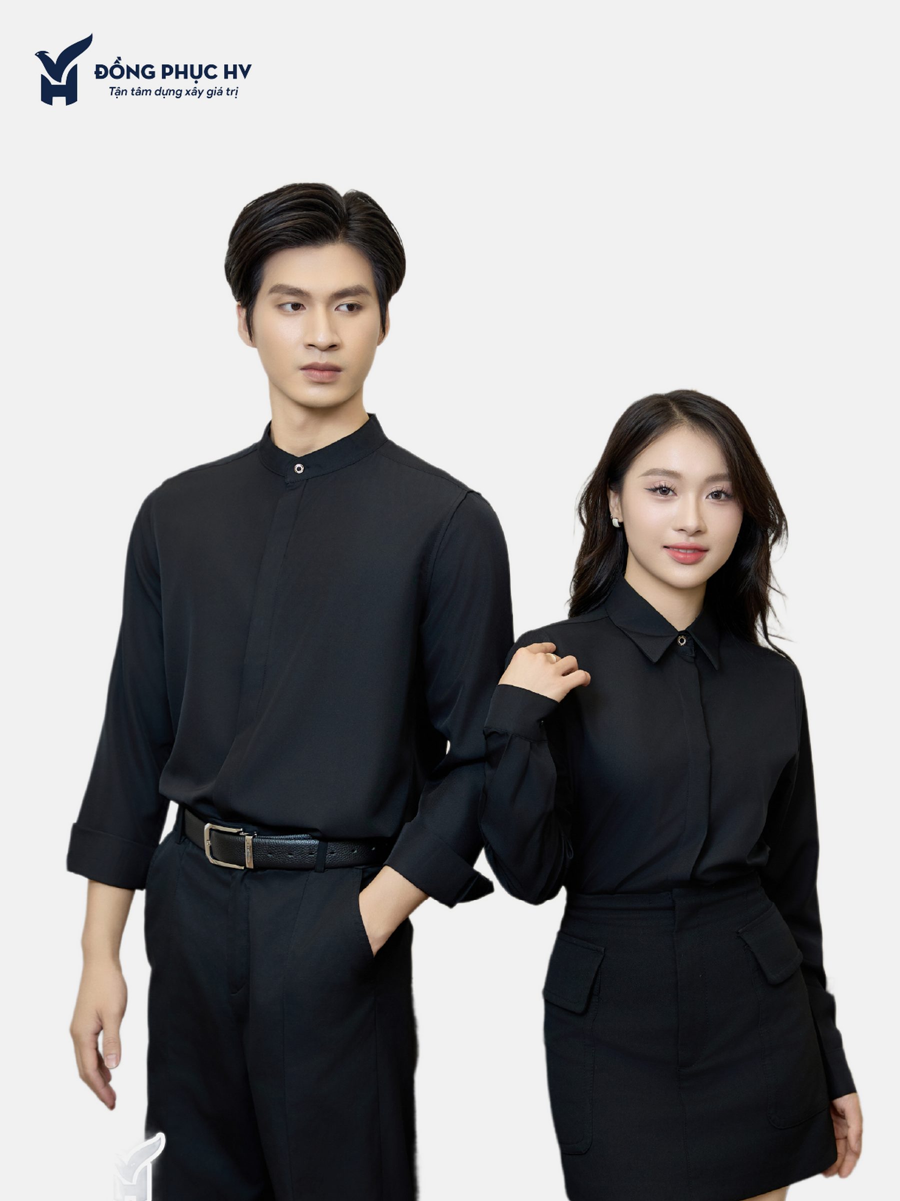 Đồng Phục Sơ Mi Màu Đen 